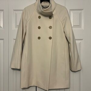 J. Crew Factory Cream Double-Breasted Pea Coat